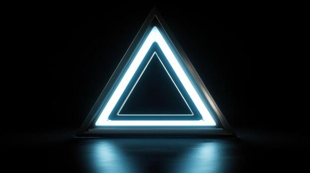Geometric light display on dark background photo