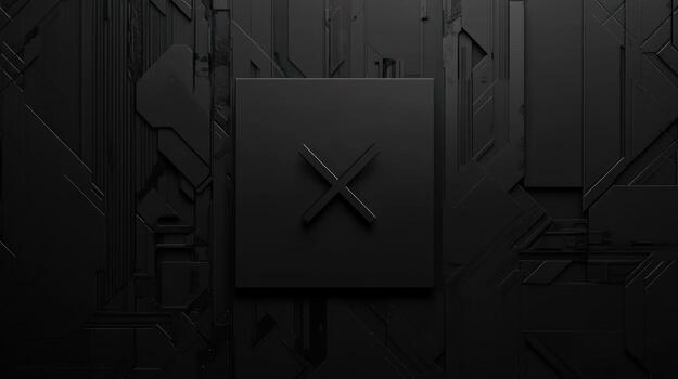Dark, metallic, tech background with square photo