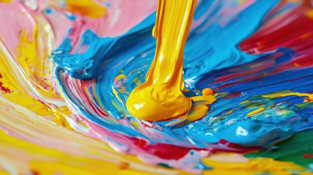Abstract colorful paint photo