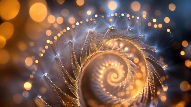 resumen espiral diseño con brillante partículas foto