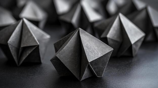 Close-up of origami forms photo