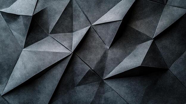 Dark, intricate origami-like pattern photo