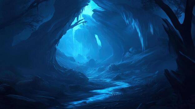 A deep blue cavern photo