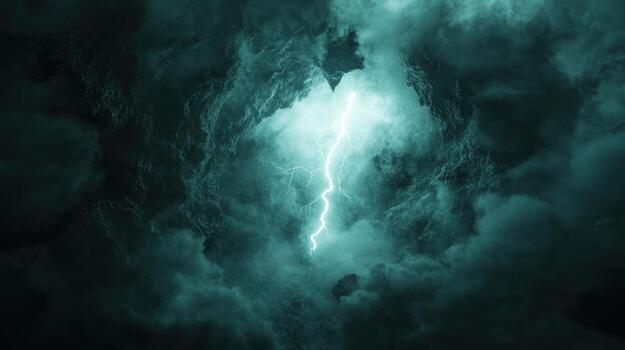 Stormy sky with lightning photo