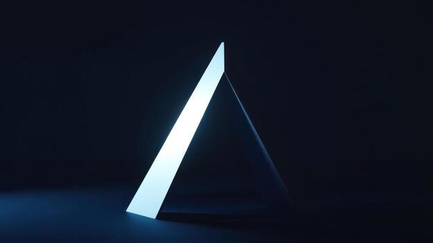 Illuminated triangular prism photo