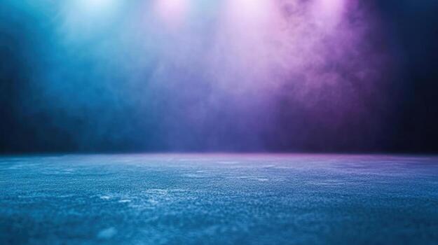 Empty stage, lit by colored spotlights photo