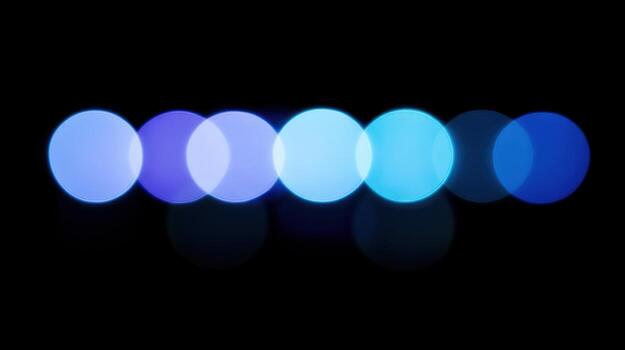 Abstract bokeh lights in shades of blue photo
