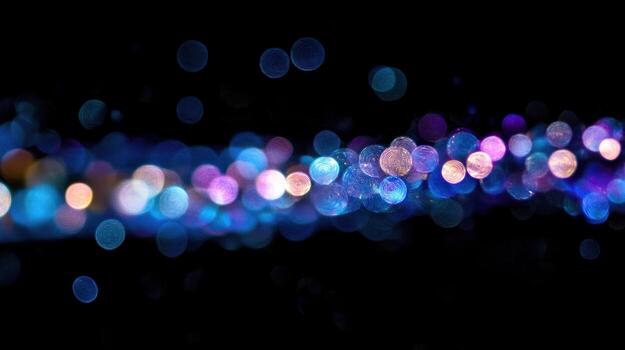 Abstract bokeh lights in vibrant blues and pinks photo