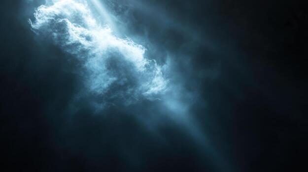 Dramatic clouds illuminated by light photo