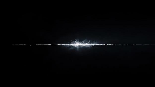 Abstract horizontal light burst on black background photo