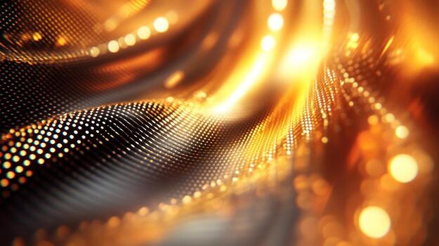 Abstract gold and orange digital fabric design photo