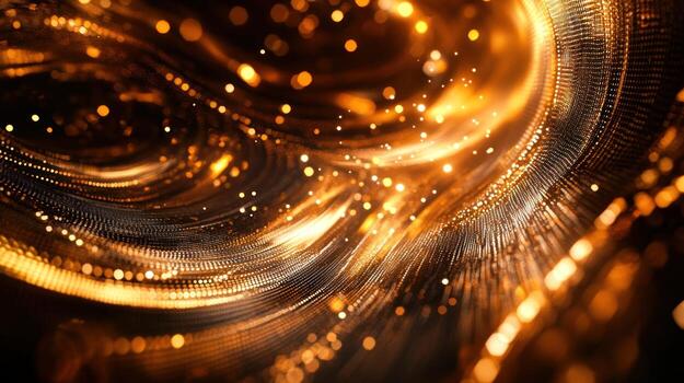 Abstract swirling golden motion design photo