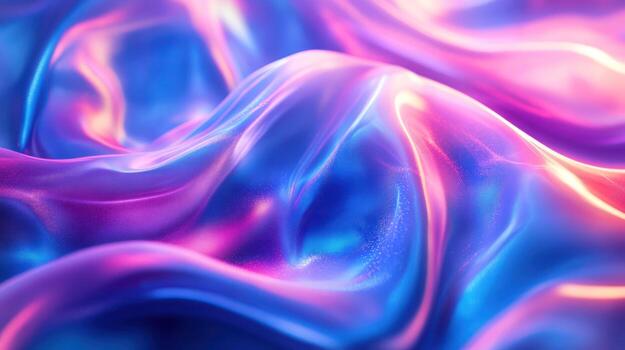 Abstract vibrant fabric folds in iridescent colors photo