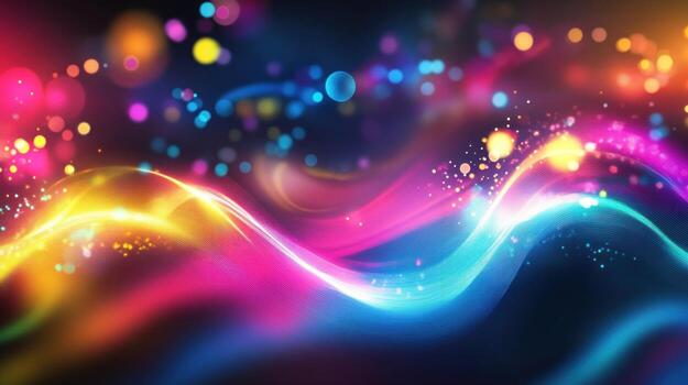 Abstract vibrant colorful waves photo