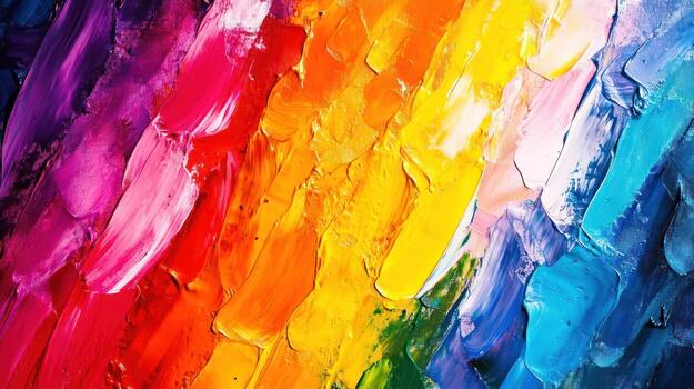 Abstract vibrant colorful paint strokes photo