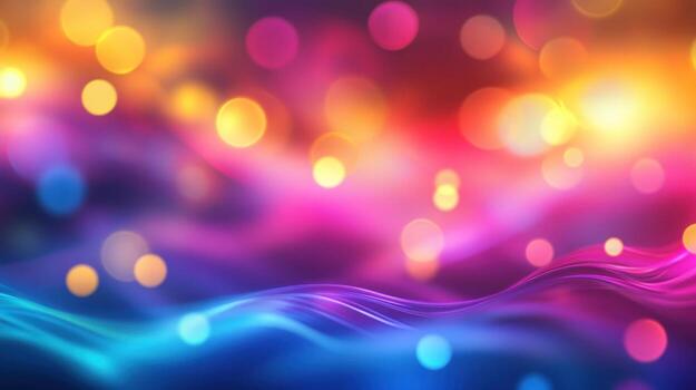 Abstract vibrant background with flowing lines and bokeh photo
