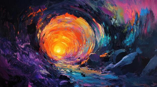 vibrante, resumen túnel escena foto