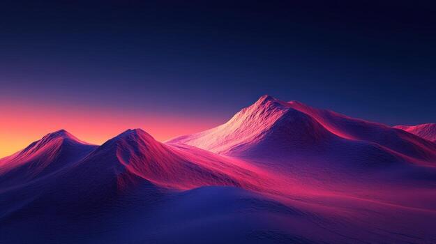 Vibrant mountain range at twilight photo