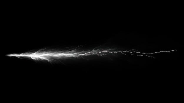 Abstract lightning bolt on black background photo