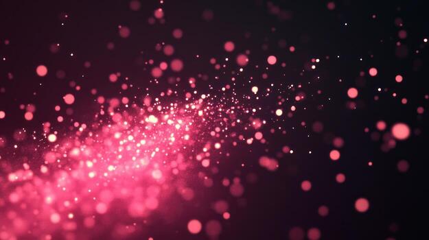 Abstract pink sparkles on dark background photo