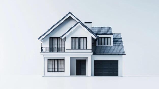 Modern house model on plain background photo