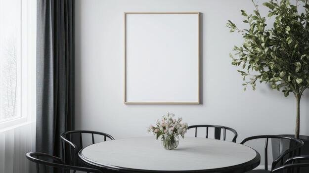 Bosquejo de un enmarcado póster en un comida zona foto