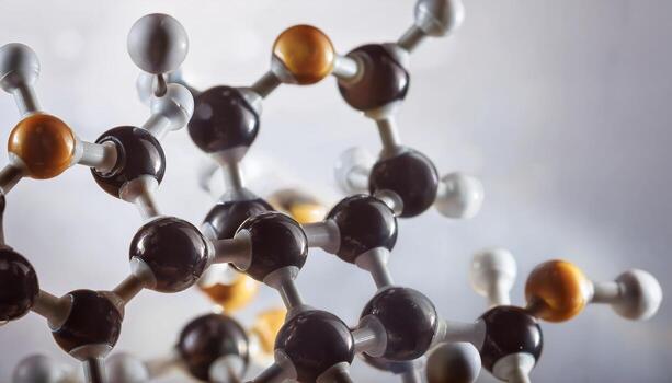 Firefly zinc molecule structure displayed against a white background highlighting chemical composition and molecular bonds for educational purposes photo