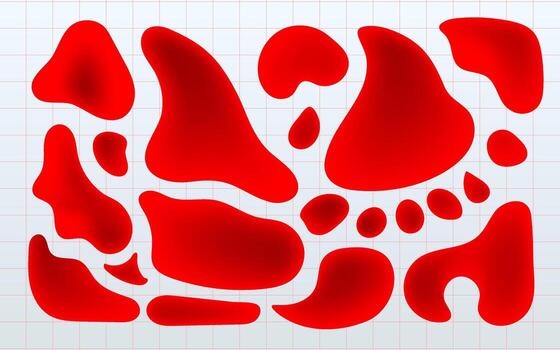 mínimo sangre gotas modelo en cuadrícula fondo, degradado formas vector