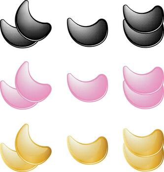 Set of eye patch icons without background vector