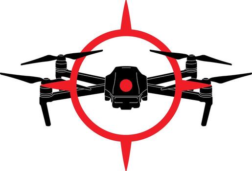 negro zumbido con rojo circular objetivo apuntado sin antecedentes vector