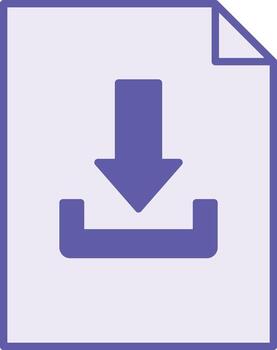 Colored File Download Icon. Illustration. Copy Data to Computer, Document. Download Concept vector