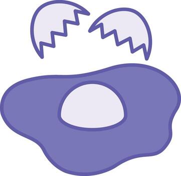 Colored Fried Egg Icon. Illustration. A Broken Egg Cooked in a Frying Pan with Butter. Scrambled Eggs. Cooking Concept vector