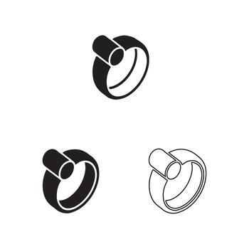 Adjustable Ring Solid Accessory Icons Collection vector