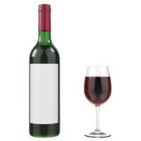 vinho garrafa e vidro isolado em transparente fundo png
