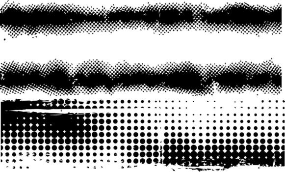 Abstract Black and White Halftone Pattern with Grunge Texture. vector