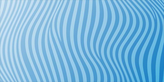 Light and dark blue wavy striped pattern background with curved lines. vector