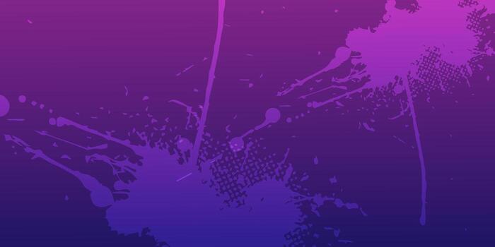 Abstract Purple Ink Splatter Design with Halftone Texture and Gradient. vector