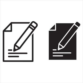Two icon styles representing editing writing and document creation concepts clearly vector