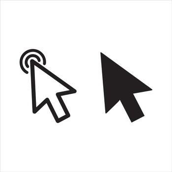 Digital cursor icons two pointer arrow shapes for computer interaction and web design vector