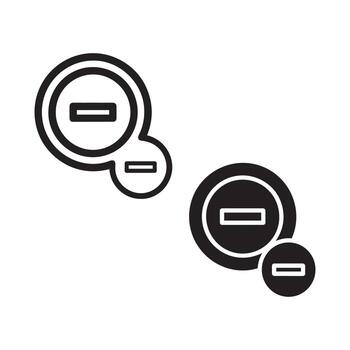 Symbol of minus sign within circles simple icon set for digital and print media applications vector