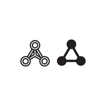 resumen geométrico molécula estructura símbolo icono conjunto dos estilos línea Arte y sólido llenar vector