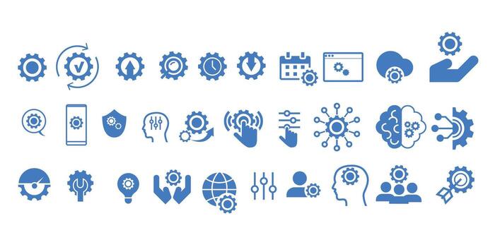 Setting and Setup icon set. Containing Configuration, option, settings, control , and more. editable stroke vector
