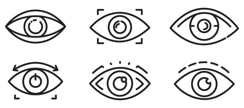 Eye View Icon Set Vision Security and Visibility Symbols for Interface Design vector