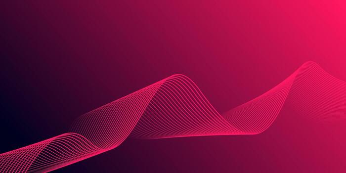 resumen brillante ola líneas en degradado rosado antecedentes. dinámica ola modelo. moderno fluido ondulado líneas. futurista tecnología concepto. traje para pancarta, póster, portada, folleto, volante, sitio web vector