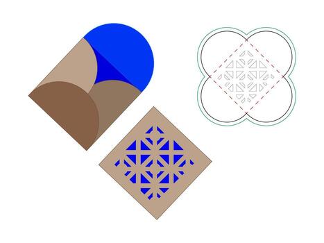 redondo conformado sobre con sin costura modelo Corte con laser dieline modelo vector