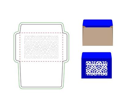 Big size Booklet envelope With Seamless Pattern dieline template vector