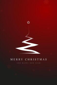 A Modern and Elegant Merry christmas on red background with red merry christmas tree with Red Christmas Abstract background, Flat design of Christmas tree concepts vector