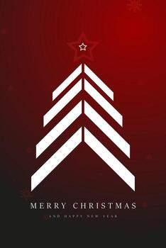 Flat design of Christmas tree concepts for Christmas red background with fir tree and Red merry christmas tree with Red Christmas Abstract background vector