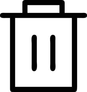 Simple Black and White Trash Can Icon for Web and Print vector