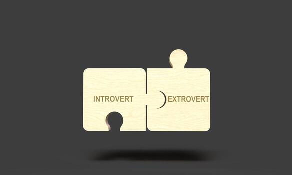 introvertido extrovertido rompecabezas objeto psicología personaje comportamiento mental introvertido extrovertido rompecabezas individual social sensible sensación solo emoción contento estado animico expresión calma introvertido extrovertido calma foto